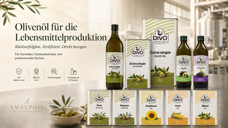 Olivenöl für die Lebensmittelproduktion – IFS BRCGS zertifiziert, B2B Bezug Österreich