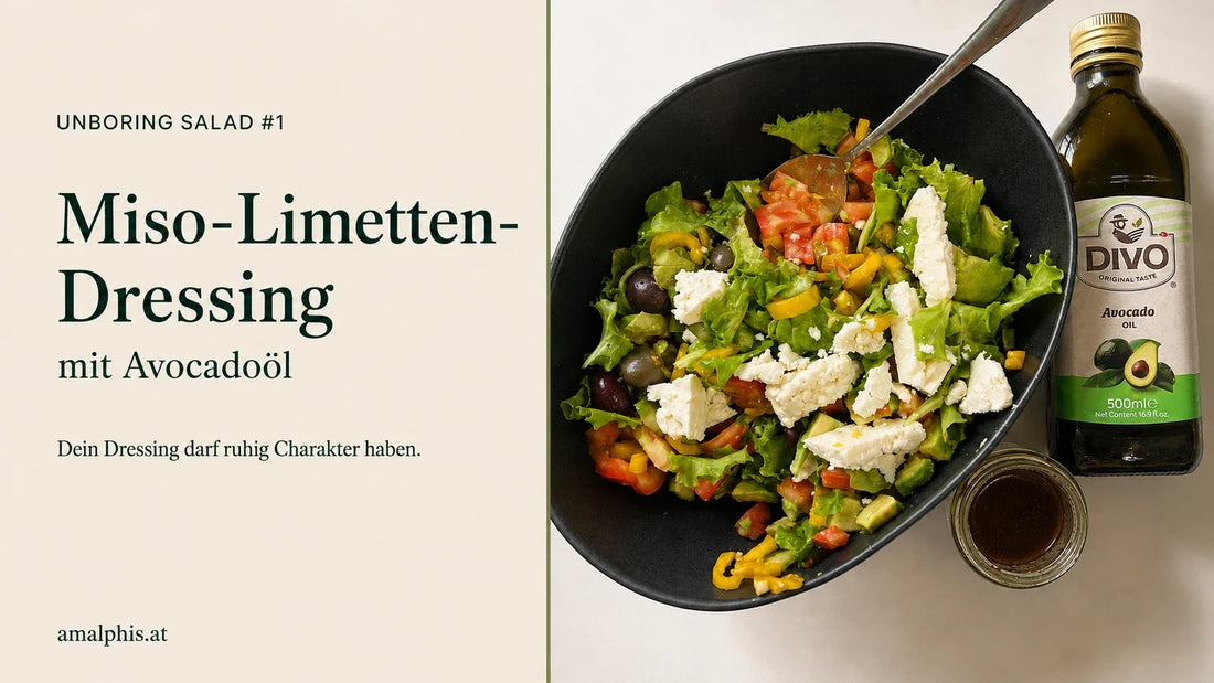 Miso-Limetten-Dressing mit Salat und DIVO Avocadoöl