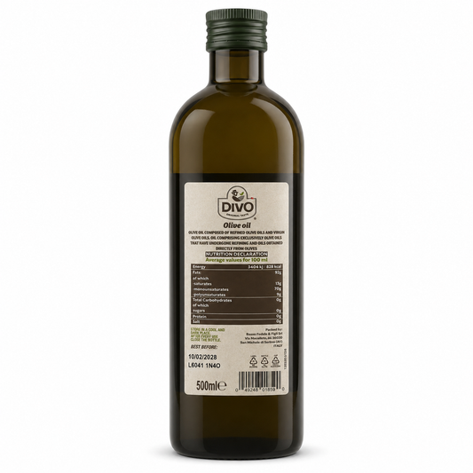 Olivenöl 500ml DIVO Rückseite