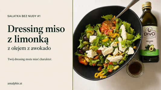 Dressing miso z limonką, sałatka i olej z awokado DIVO.