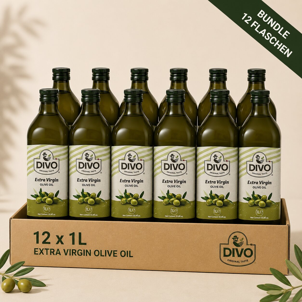 DIVO 12 x 1 L Spezial-Bundle - Extra Natives Olivenöl
