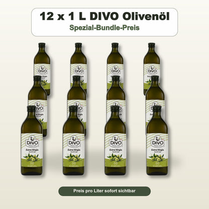 DIVO 12 x 1 L Spezial-Bundle-Preis - Extra Natives Olivenöl
